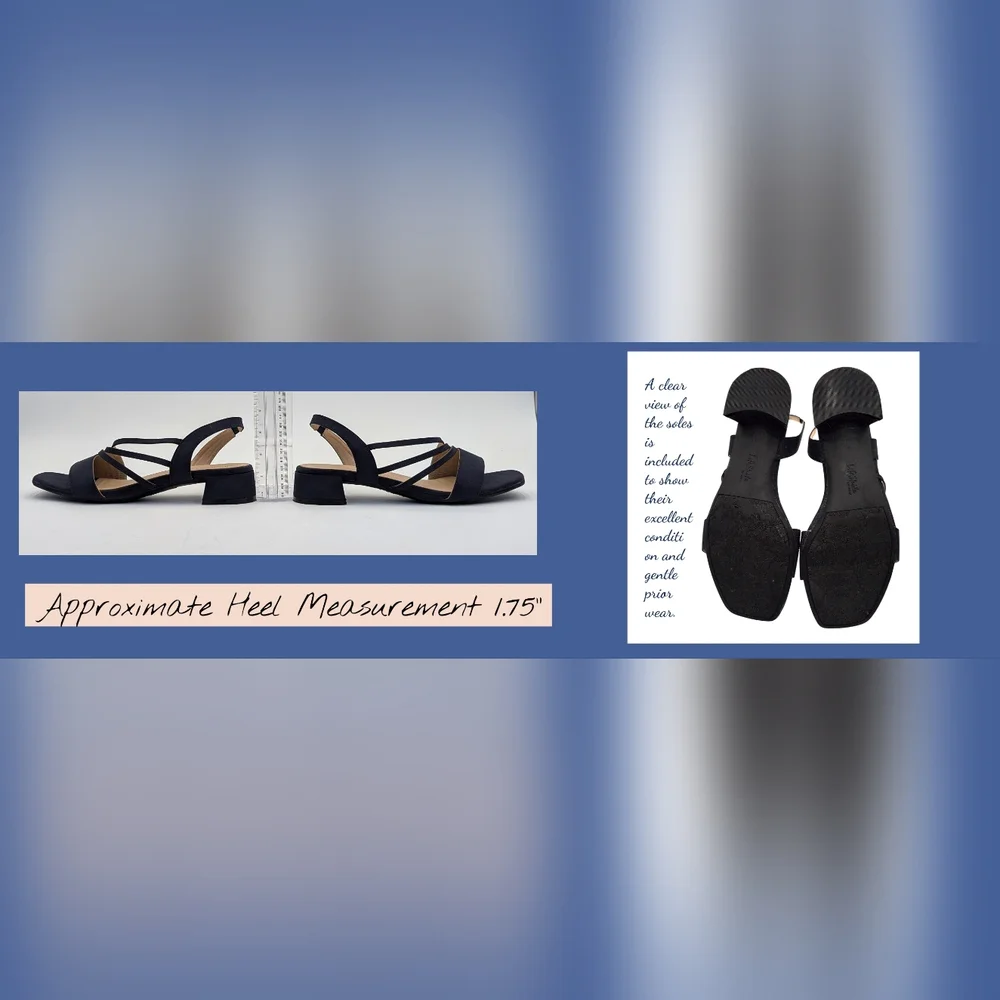 LifeStride Joy 2 Size 9.5W Slingback Deep Navy Fabric Soft System Extra Cushion